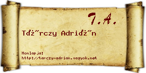 Tárczy Adrián névjegykártya